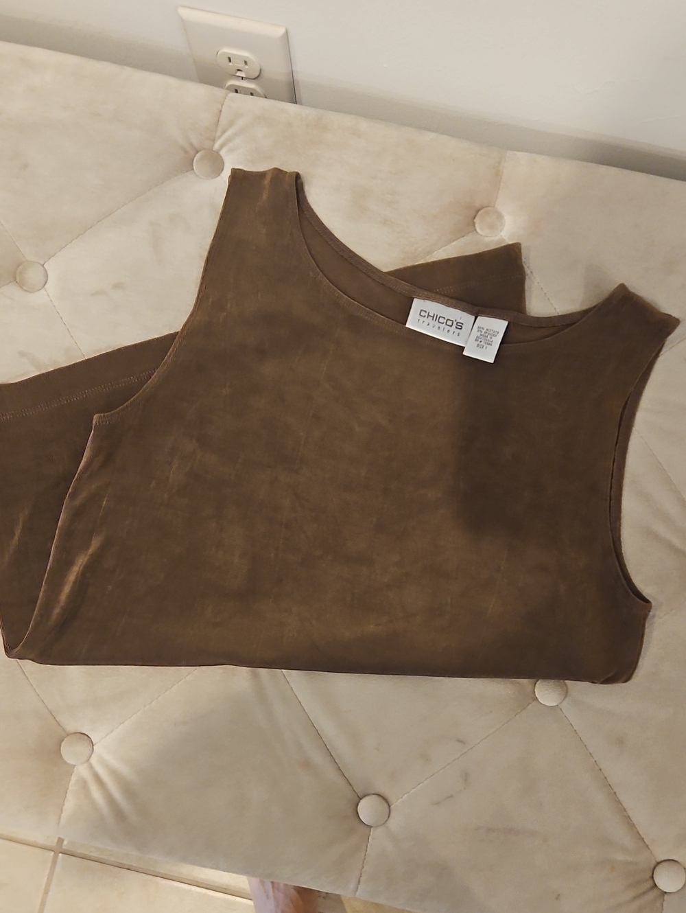 Chico's Chocolate Brown Scoop Neck Tank Top